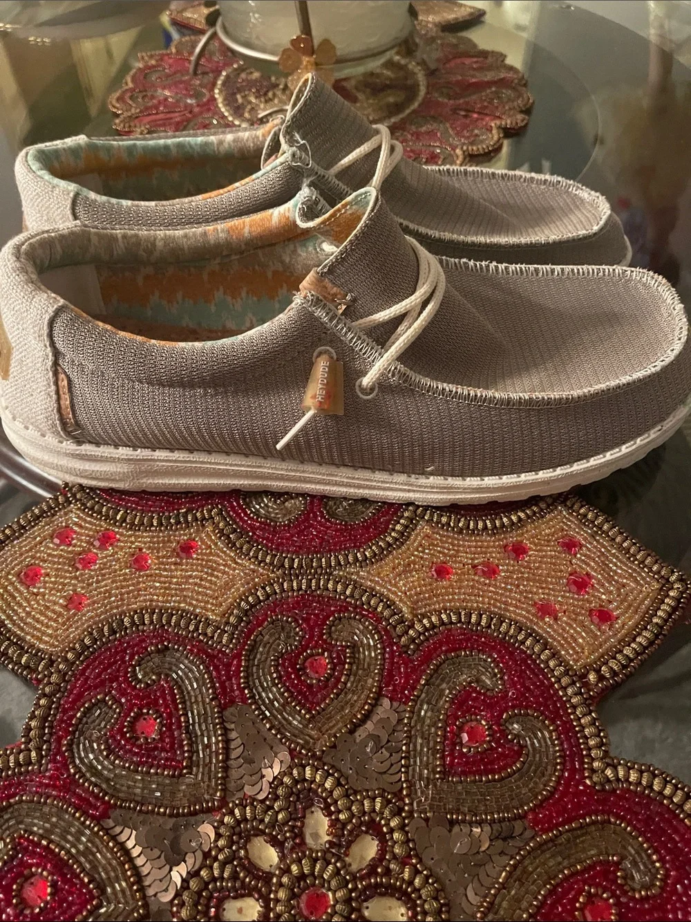 Hey Dude Men's Slip-On Loafers in Taupe